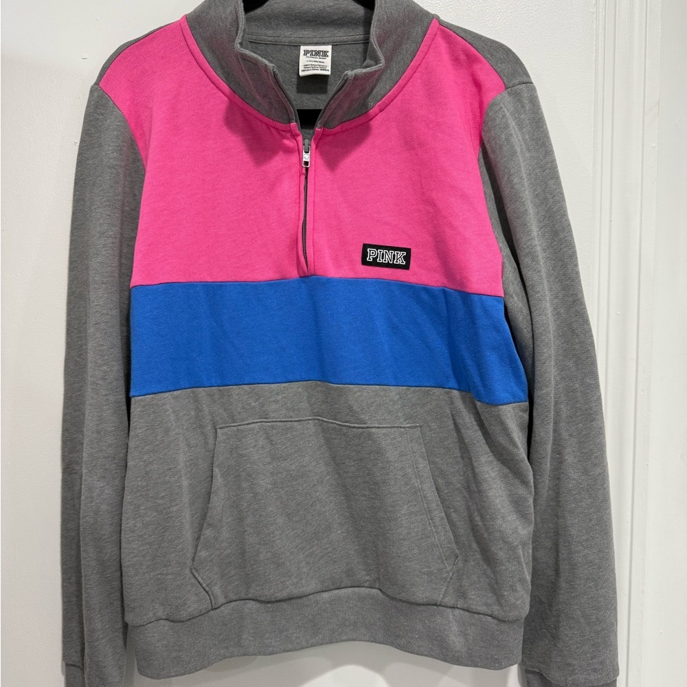 PINK Victoria's Secret Zip Up Sweater Pink and Blue